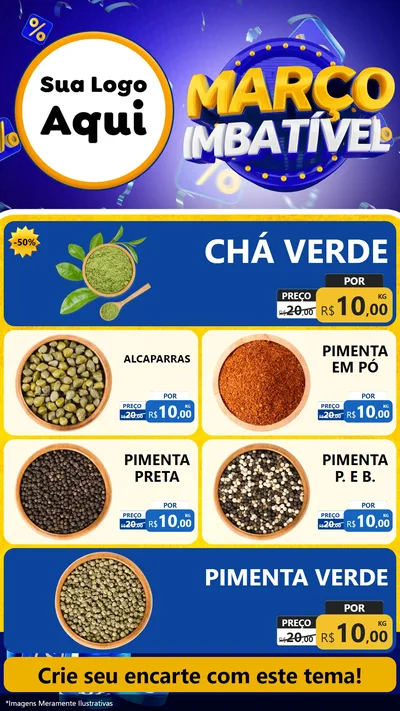 Modelo de TV para TV Vertical com o tema Março Imbatível para Produtos Naturais