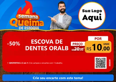 Modelo de Cartaz para Cartaz A4 Horizontal com o tema Semana Queima de Estoque para Higiene Pessoal