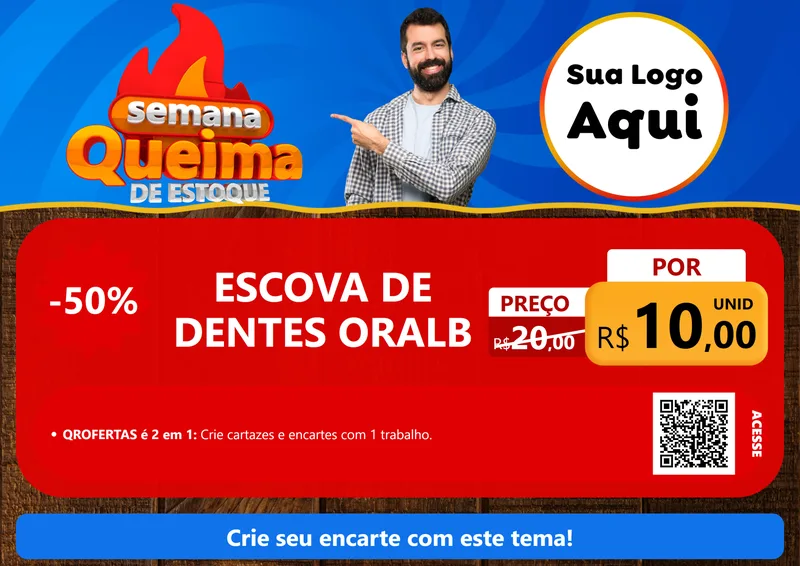 Modelo de Cartaz para Cartaz A4 Horizontal com o tema Semana Queima de Estoque para Higiene Pessoal