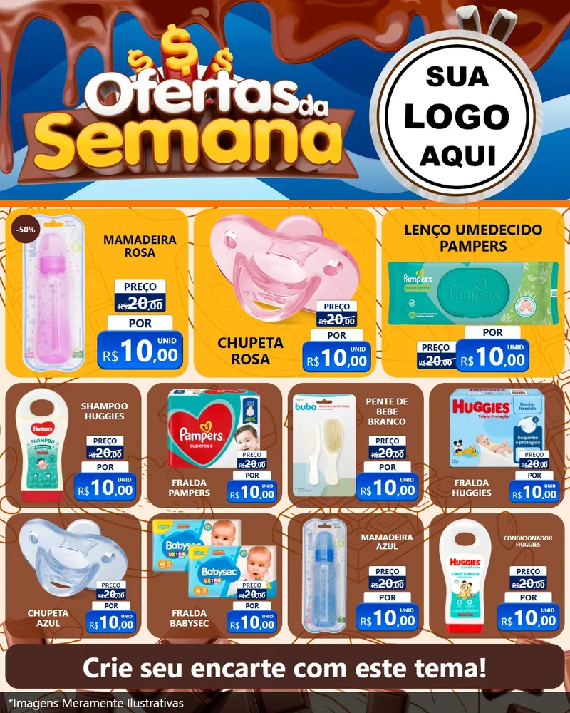 Modelo de Rede Social para Feed Instagram com o tema Ofertas da Semana - Páscoa para Bebês