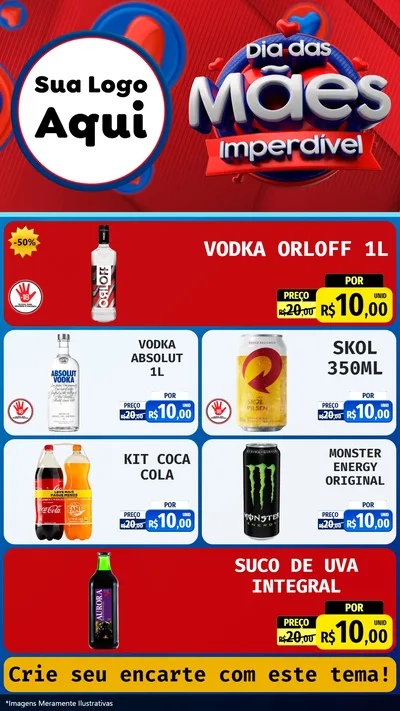 Modelo de TV para TV Vertical com o tema Dia Das Mães Imperdível para Distribuidora de bebidas