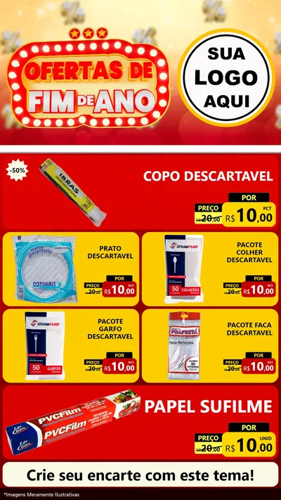 Modelo de TV para TV Vertical com o tema Ofertas de Fim de Ano para Embalagens