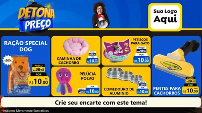 Modelo de TV para TV Horizontal com o tema Detona Preços para Pet Shop