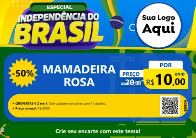 Modelo de Cartaz para Cartaz A4 Horizontal com o tema Especial Independência do Brasil para Bebês