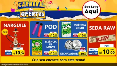 Modelo de TV para TV Horizontal com o tema Carnaval de Ofertas para Tabacaria