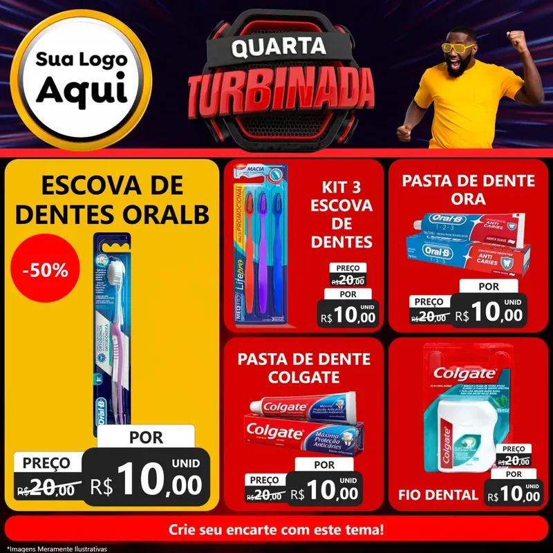 Modelo de Rede Social para Feed Facebook com o tema Quarta Turbinada para Higiene Pessoal