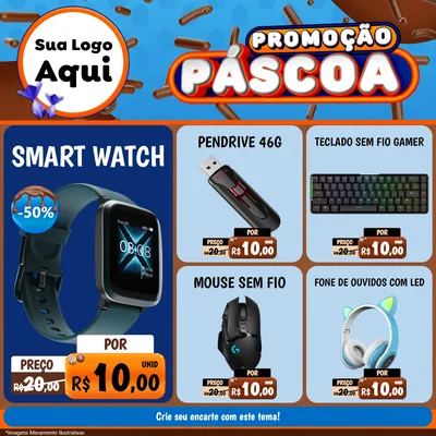 Modelo de Rede Social para Feed Facebook com o tema Promoção Páscoa para Informática