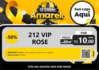 Modelo de Cartaz para Cartaz A4 Horizontal com o tema Setembro Amarelo para Perfumes