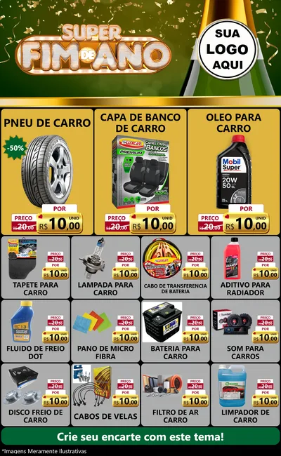 Modelo de Encarte para Encarte Grande com o tema Super Fim de Ano para Auto peças