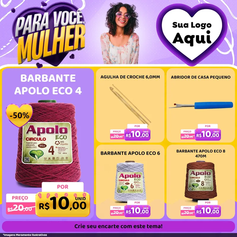 Modelo de Rede Social para Feed Facebook com o tema Para Você, Mulher para Armarinho e Aviamentos