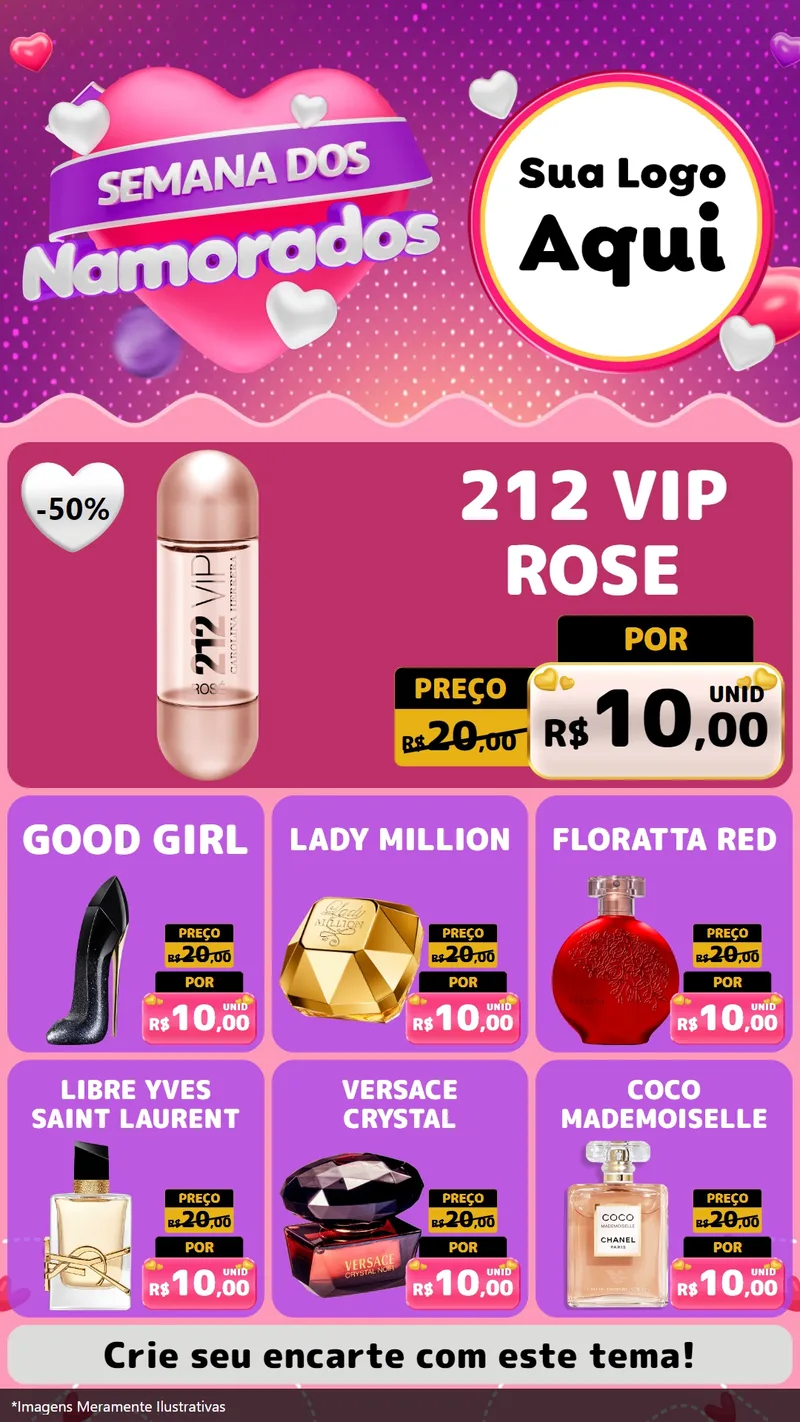 Modelo de Rede Social para Stories com o tema Semana dos Namorados para Perfumes