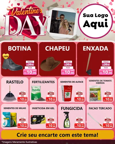 Modelo de Rede Social para Feed Instagram com o tema Valentine's Day para Agropecuária