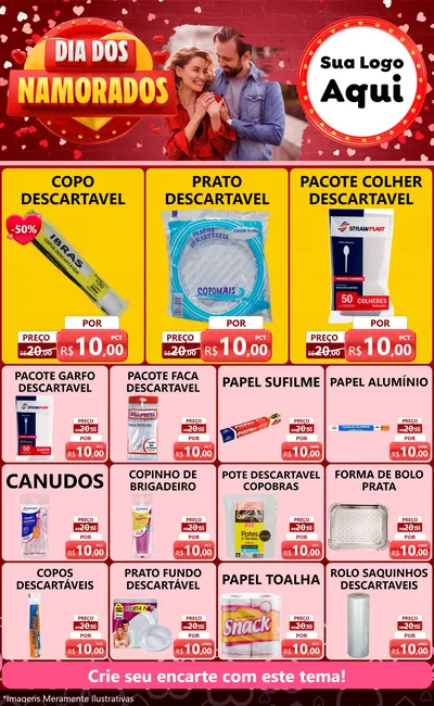 Modelo de Encarte para Encarte Grande com o tema Dia Dos Namorados para Embalagens