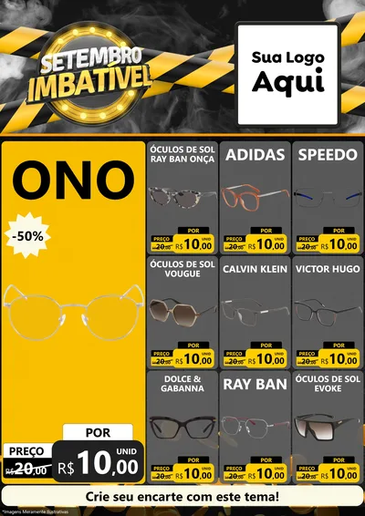 Modelo de Encarte para Encarte A4 Vertical com o tema Setembro Imbatível para Óticas