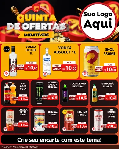 Modelo de Rede Social para Feed Instagram com o tema Quinta de Ofertas Imbatíveis para Distribuidora de bebidas