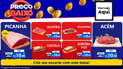 Modelo de TV para TV Horizontal com o tema Preço Baixo para Açougue