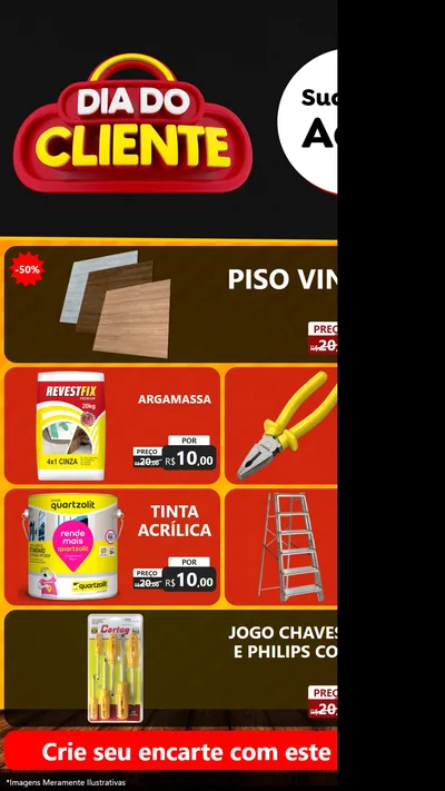 Modelo de TV para TV Vertical com o tema Dia do Cliente para Material para Construção