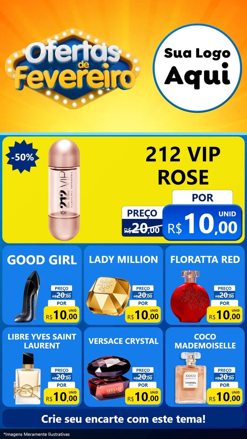 Modelo de Rede Social para Stories com o tema Ofertas de Fevereiro para Perfumes
