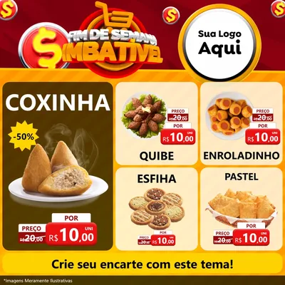 Modelo de Rede Social para Feed Facebook com o tema Fim de Semana Imbatível para Salgadaria