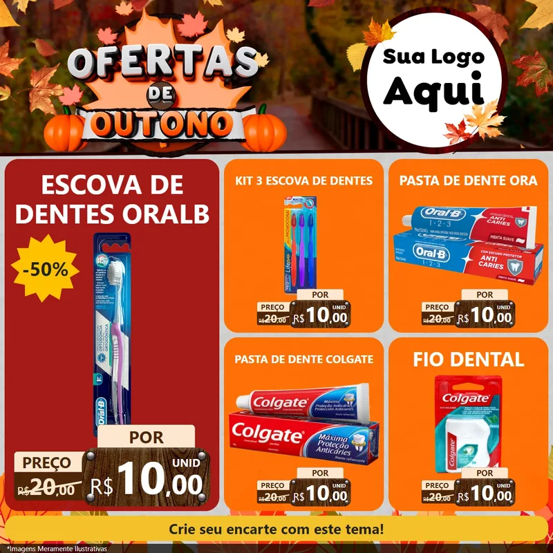 Modelo de Rede Social para Feed Facebook com o tema Ofertas de Outono para Higiene Pessoal