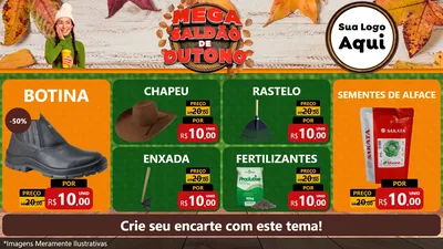 Modelo de TV para TV Horizontal com o tema Mega Saldão de Outono para Agropecuária