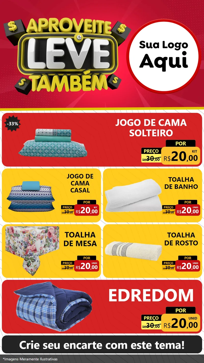 Modelo de TV para TV Vertical com o tema Aproveite e Leve Também para Cama, Mesa e Banho