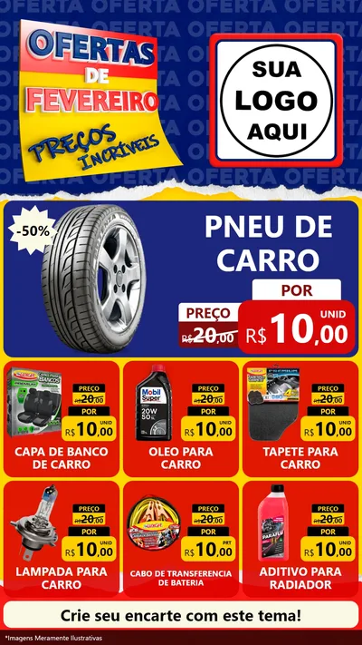 Modelo de Rede Social para Stories com o tema Ofertas de Fevereiro - Preços Incríveis para Auto peças