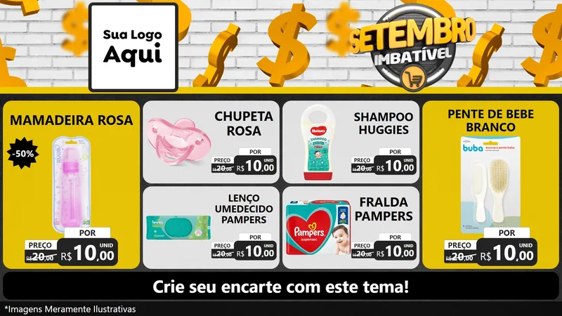 Modelo de TV para TV Horizontal com o tema Setembro Imbatível para Bebês
