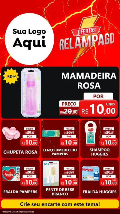 Modelo de Rede Social para Stories com o tema Ofertas Relâmpago para Bebês