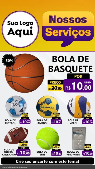 Modelo de Rede Social para Stories com o tema Nossos Serviços para Artigos Esportivos