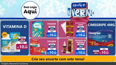 Modelo de TV para TV Horizontal com o tema Ofertas de Inverno para Farmácia