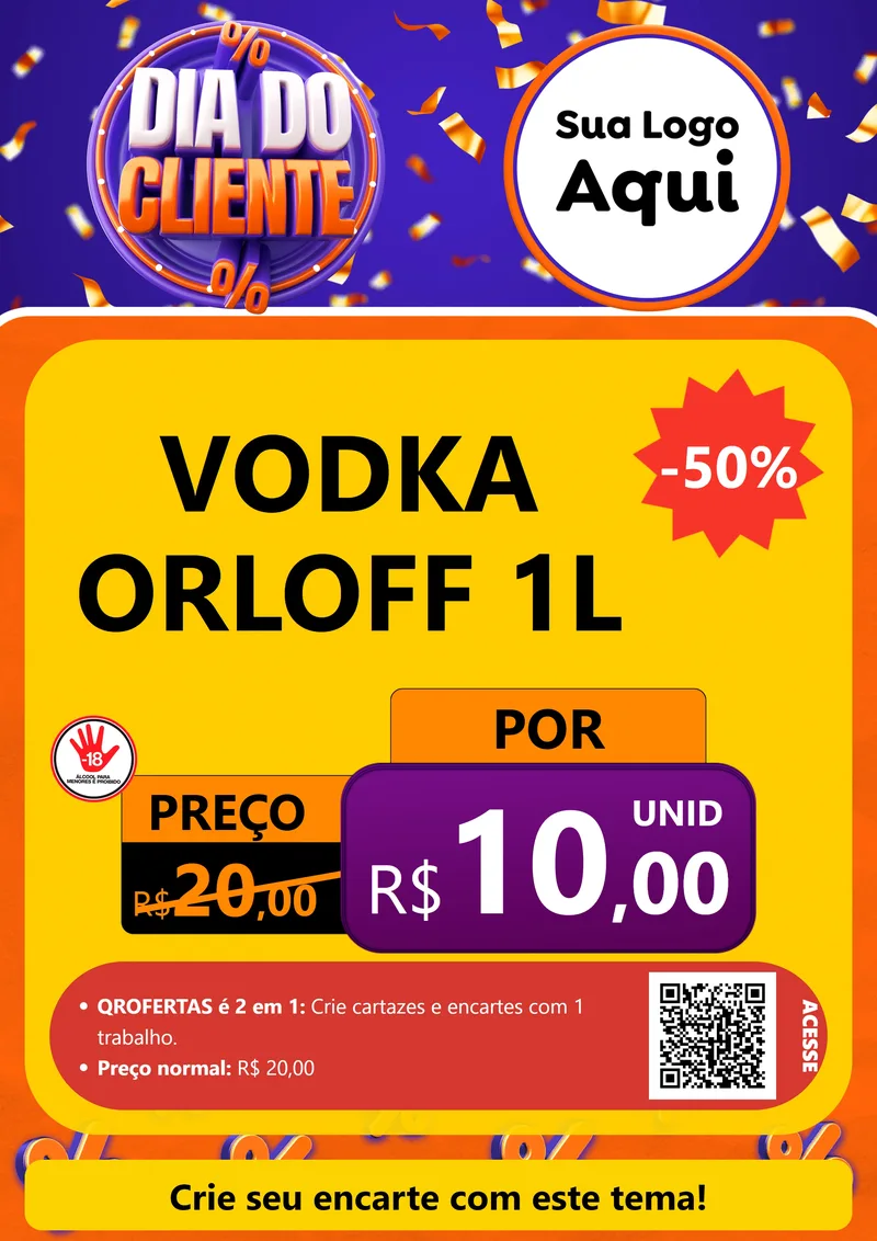 Modelo de Cartaz para Cartaz A4 Vertical com o tema Dia do Cliente para Distribuidora de bebidas