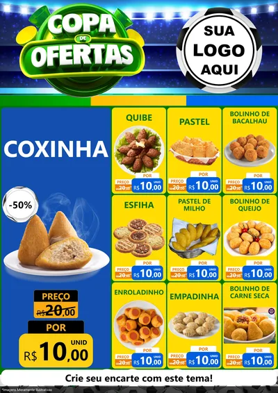 Modelo de Encarte para Encarte A4 Vertical com o tema Copa de Ofertas para Salgadaria