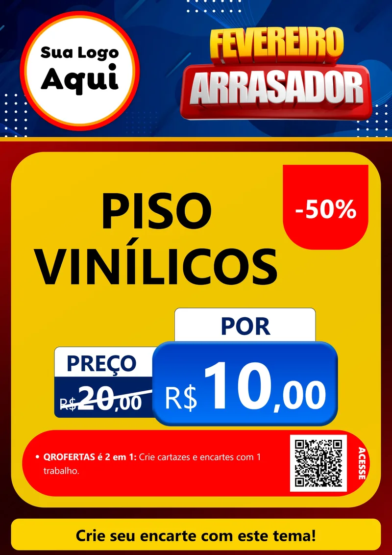 Modelo de Cartaz para Cartaz A4 Vertical com o tema Fevereiro Arrasador para Material para Construção