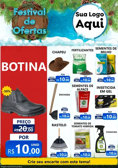 Modelo de Encarte para Encarte A4 Vertical com o tema Festival de Ofertas - Inverno para Agropecuária