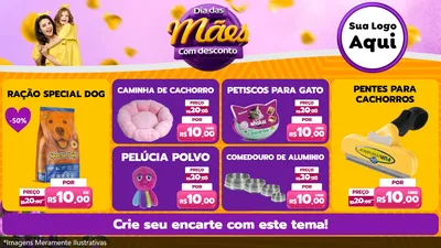 Modelo de TV para TV Horizontal com o tema Dia das Mães com Desconto para Pet Shop