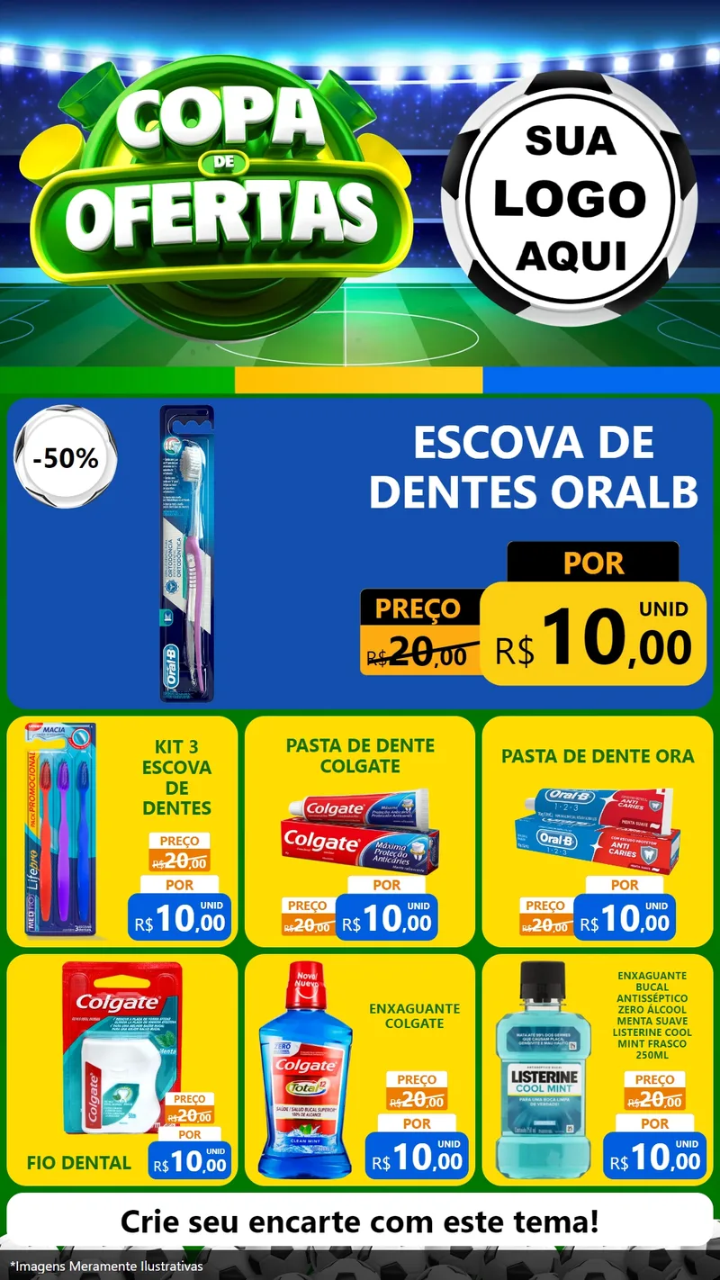 Modelo de Rede Social para Stories com o tema Copa de Ofertas para Higiene Pessoal