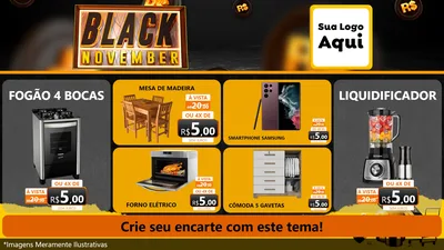 Modelo de TV para TV Horizontal com o tema Black November para Móveis e Eletro