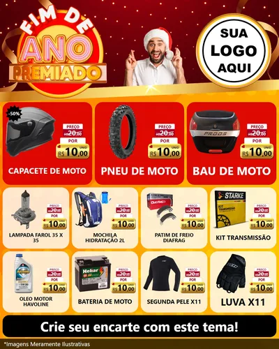 Modelo de Rede Social para Feed Instagram com o tema Fim de Ano Premiado para Moto peças