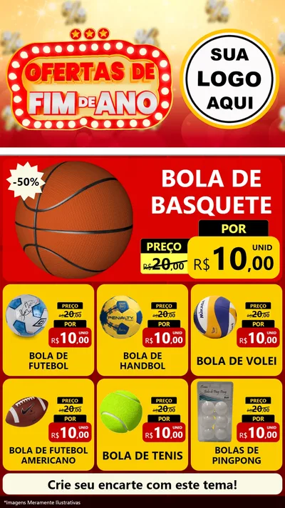 Modelo de Rede Social para Stories com o tema Ofertas de Fim de Ano para Artigos Esportivos