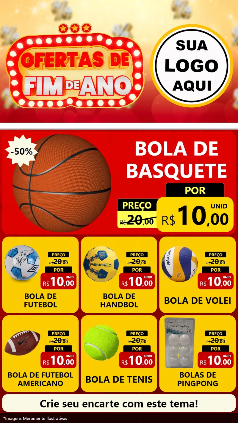 Modelo de Rede Social para Stories com o tema Ofertas de Fim de Ano para Artigos Esportivos