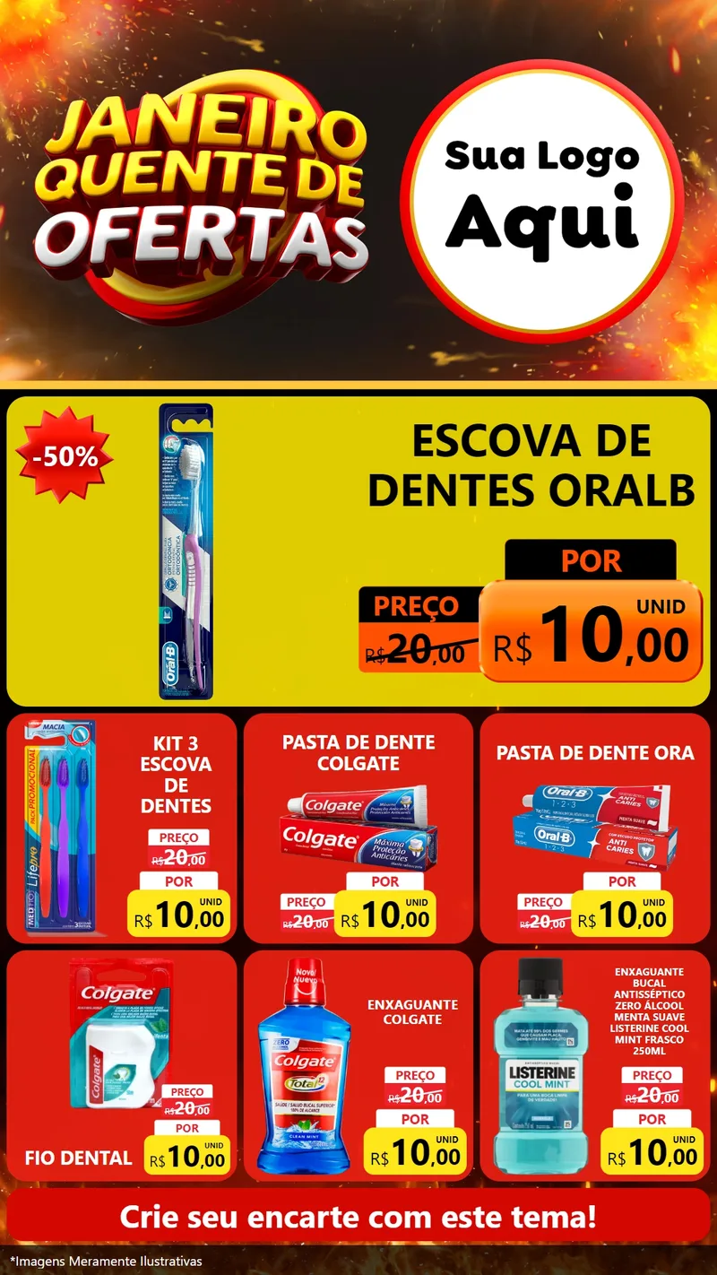 Modelo de Rede Social para Stories com o tema Janeiro Quente de Ofertas para Higiene Pessoal