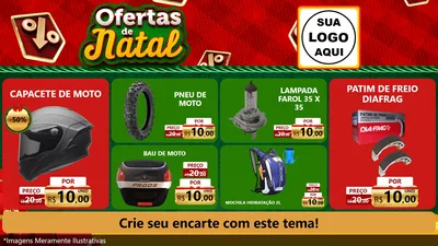Modelo de TV para TV Horizontal com o tema Ofertas de Natal para Moto peças