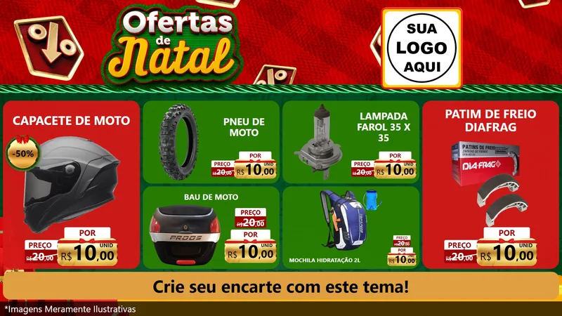 Modelo de TV para TV Horizontal com o tema Ofertas de Natal para Moto peças