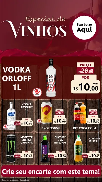 Modelo de Rede Social para Stories com o tema Especial de vinhos para Distribuidora de bebidas