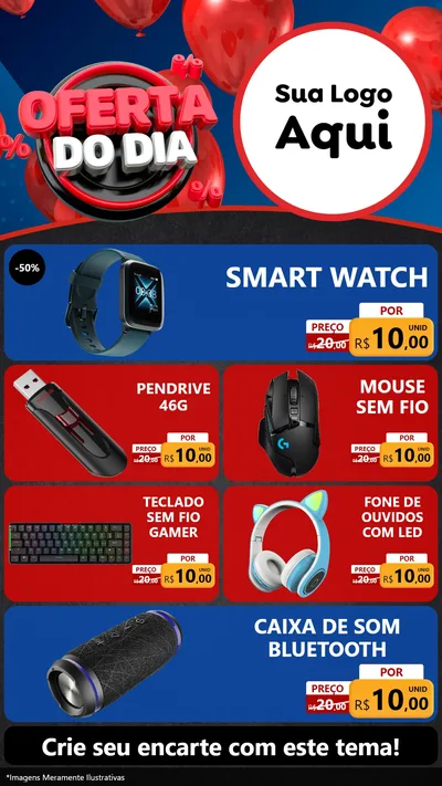 Modelo de TV para TV Vertical com o tema Oferta do Dia para Informática