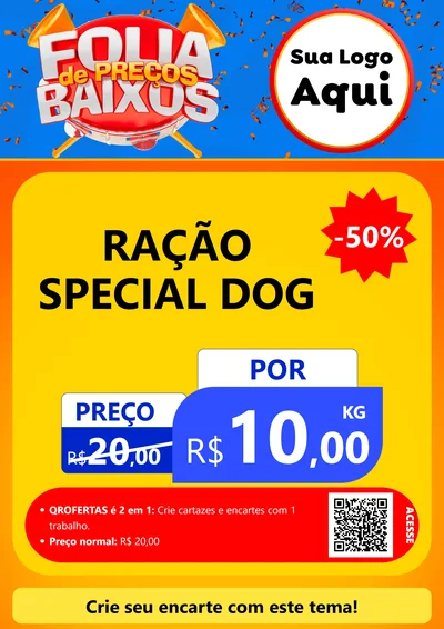 Modelo de Cartaz para Cartaz A4 Vertical com o tema Folia de Preços Baixos para Pet Shop