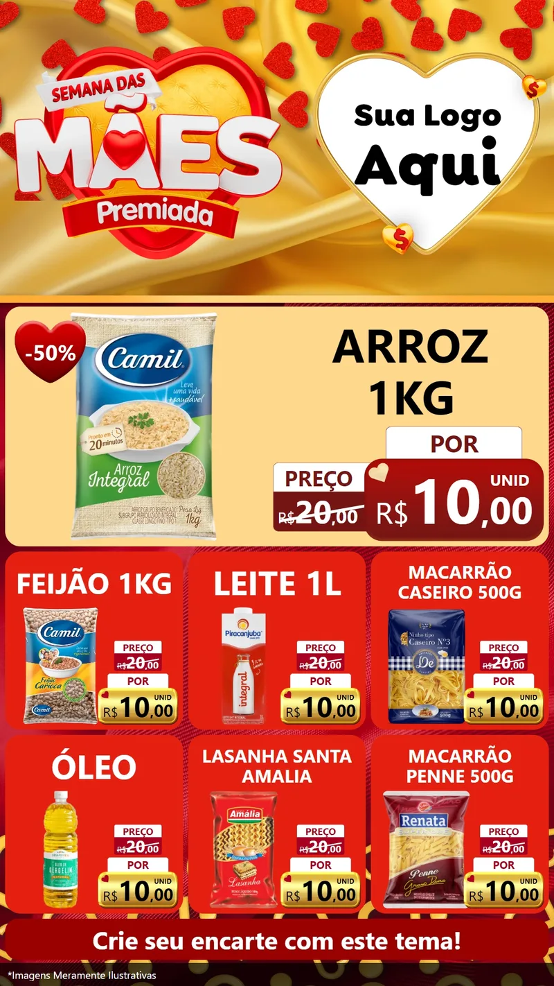 Modelo de Rede Social para Stories com o tema Semana das Mães Premiada para Supermercado