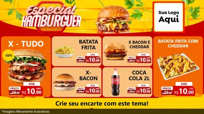 Modelo de TV para TV Horizontal com o tema Especial Hamburguer para Hamburgueria