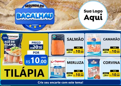 Modelo de Encarte para Encarte A4 Horizontal com o tema Segunda do Bacalhau para Peixaria